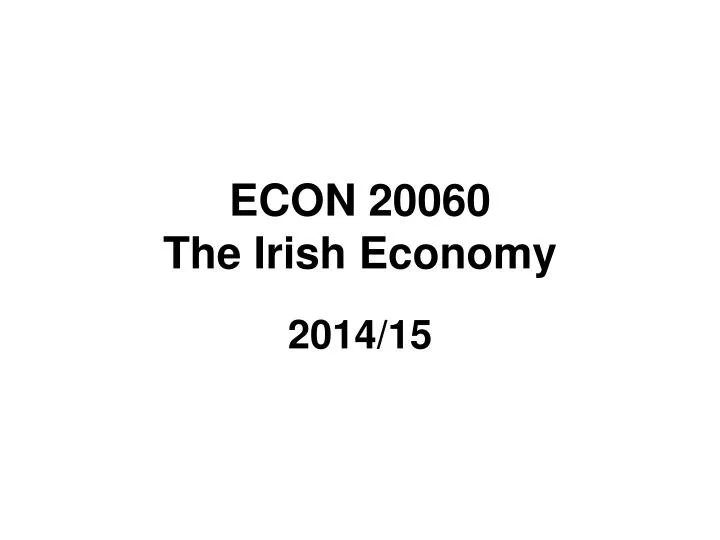econ 20060 the irish economy