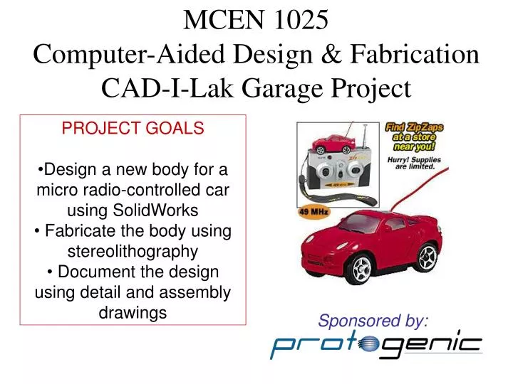 mcen 1025 computer aided design fabrication cad i lak garage project