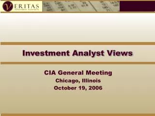 Investment Analyst Views