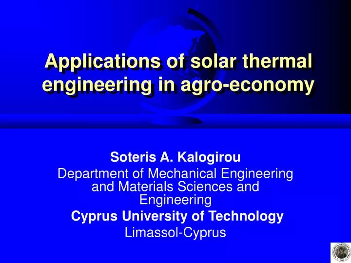 applications of solar thermal engineering in agro economy