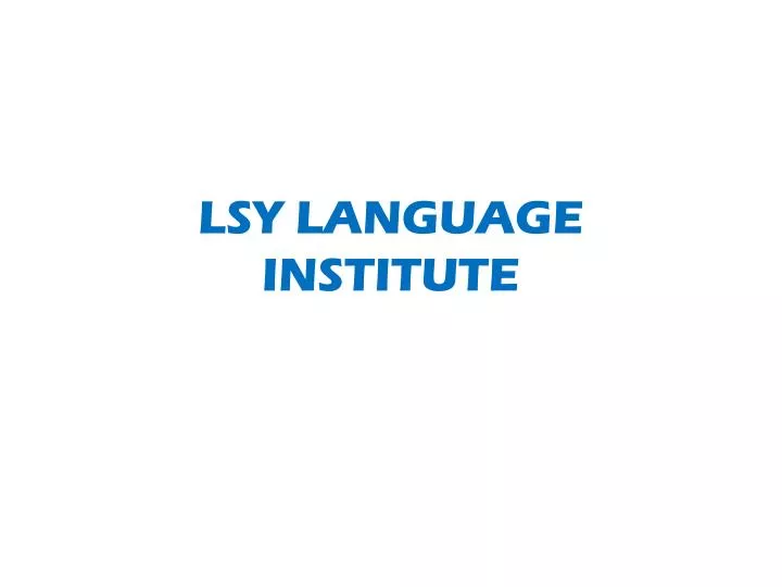 lsy language institute