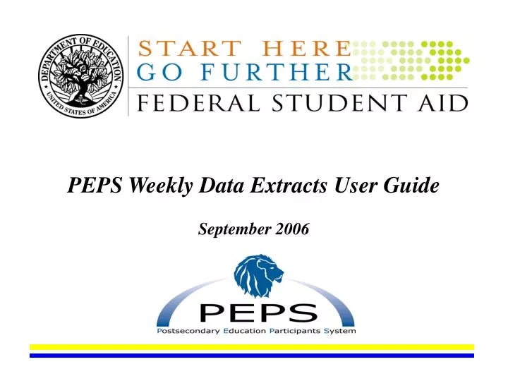 peps weekly data extracts user guide september 2006