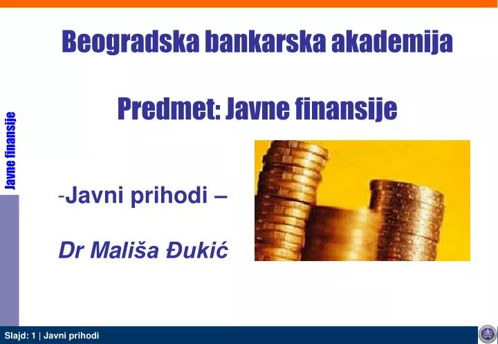 beogradska bankarska akademija predmet j avne finansije