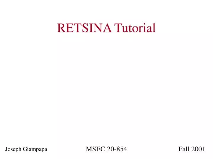 retsina tutorial