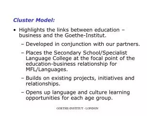 Cluster Model: