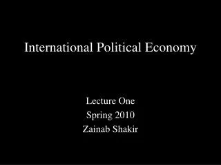 International Political Economy