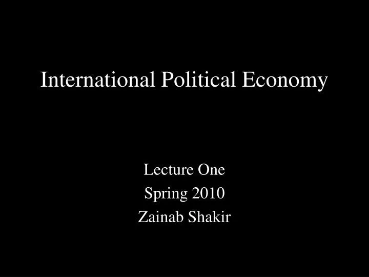 international political economy