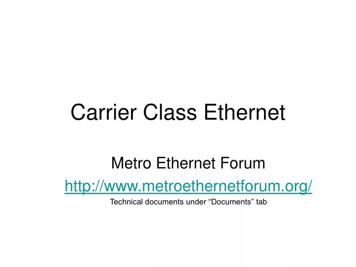 carrier class ethernet