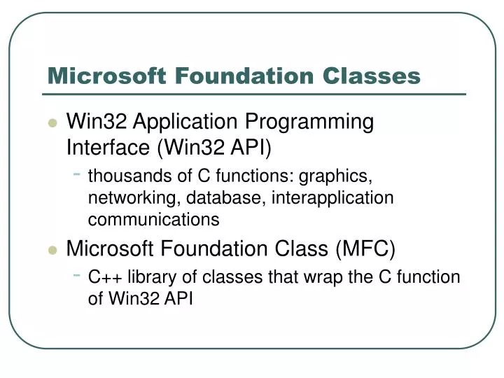 microsoft foundation classes