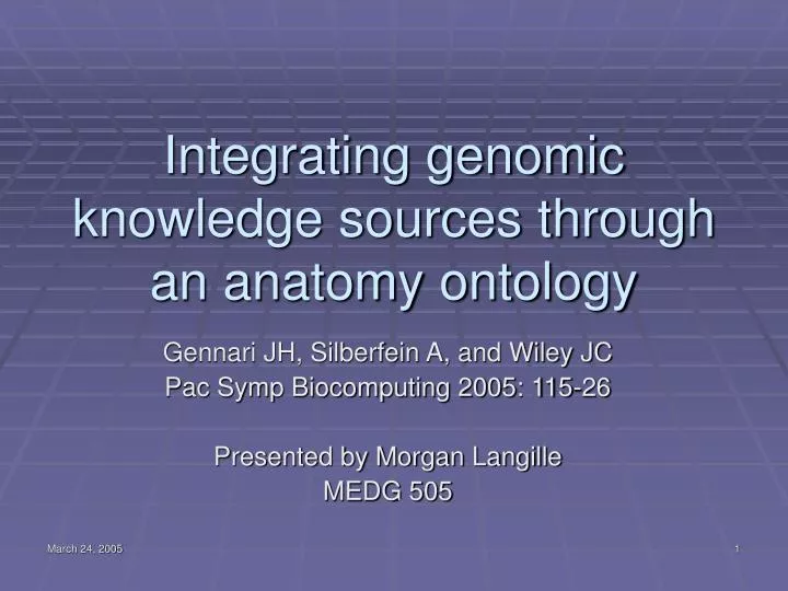 integrating genomic knowledge sources through an anatomy ontology
