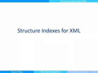 Structure Indexes for XML