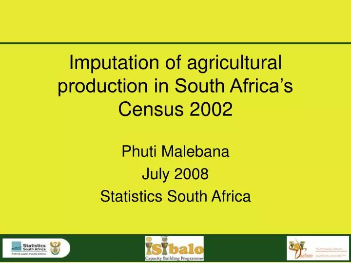 imputation of agricultural production in south africa s census 2002