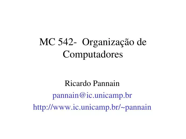 mc 542 organiza o de computadores