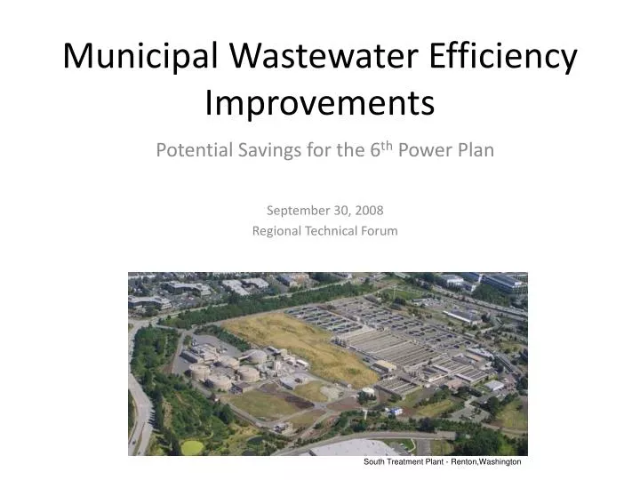 municipal wastewater efficiency improvements