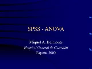 SPSS - ANOVA