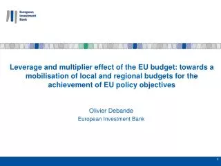 Olivier Debande European Investment Bank