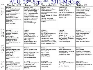 AUG. 29 th -Sept. 2nd , 2011-McCage