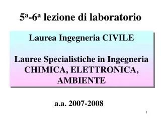 5 a 6 a lezione di laboratorio
