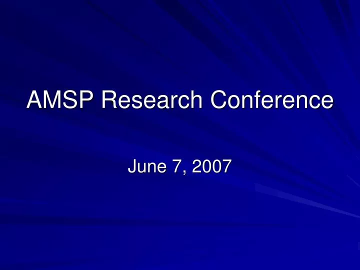 amsp research conference