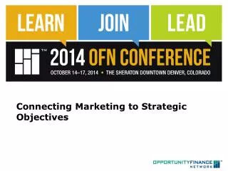 Connecting Marketing to Strategic Objectives