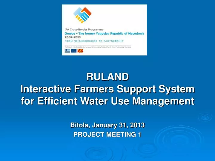 ruland interactive farmers support system for efficient water use management