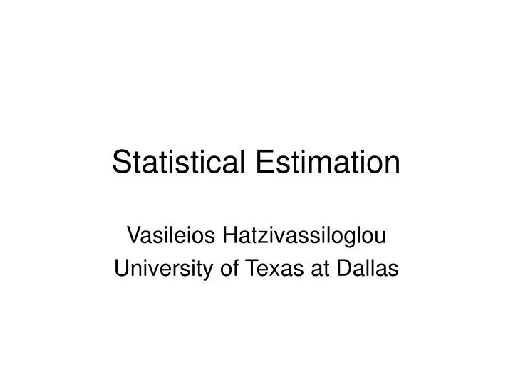 statistical estimation