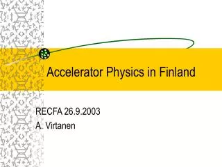 Accelerator Physics in Finland