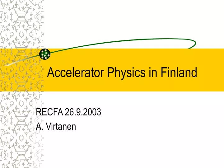 accelerator physics in finland