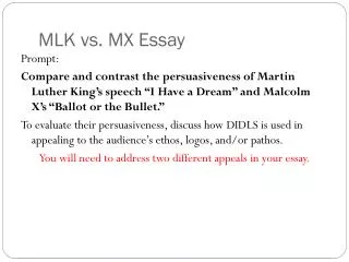MLK vs. MX Essay