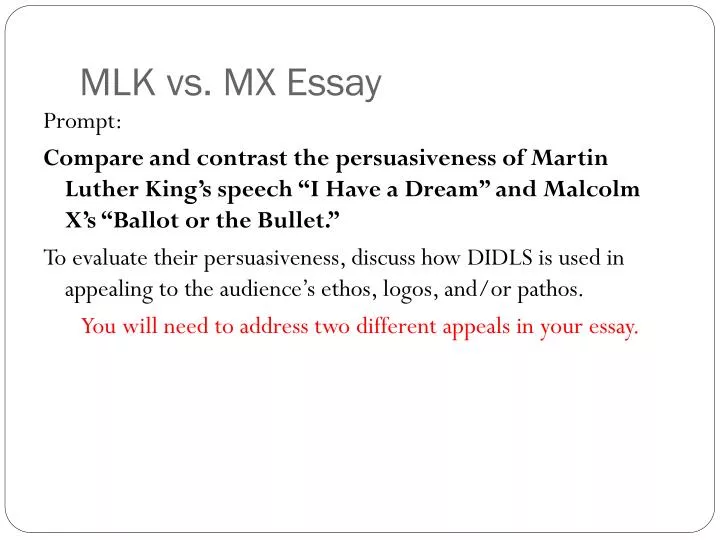 mlk vs mx essay