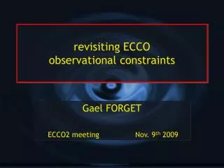 revisiting ECCO observational constraints