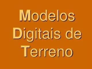 m odelos d igitais de t erreno