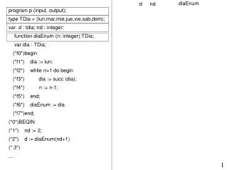 program p (input, output);