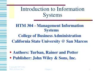 Introduction to Information Systems