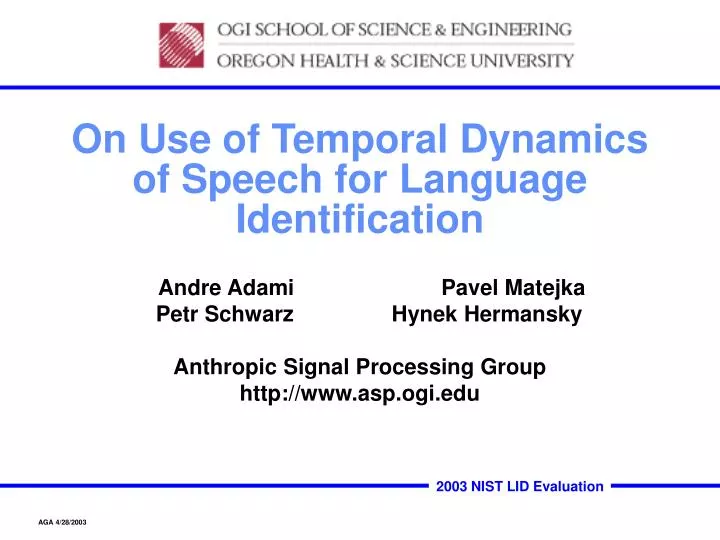 on use of temporal dynamics of speech for language identification