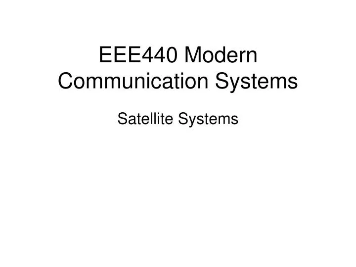 eee440 modern communication systems