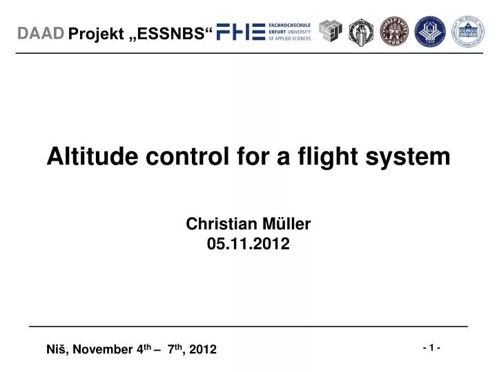 altitude control for a flight system