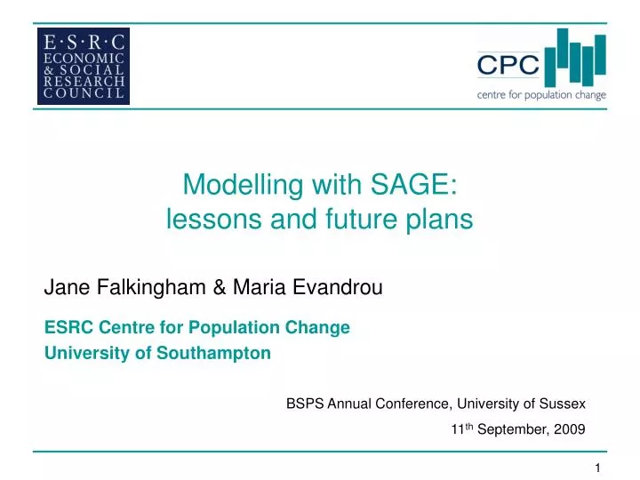modelling with sage lessons and future plans
