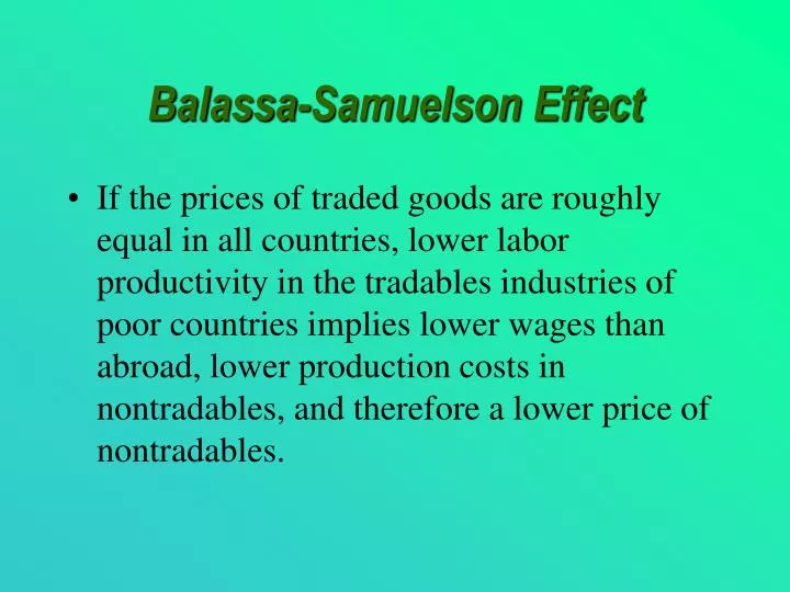 balassa samuelson effect