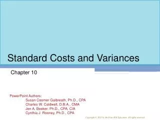 standard costs and variances
