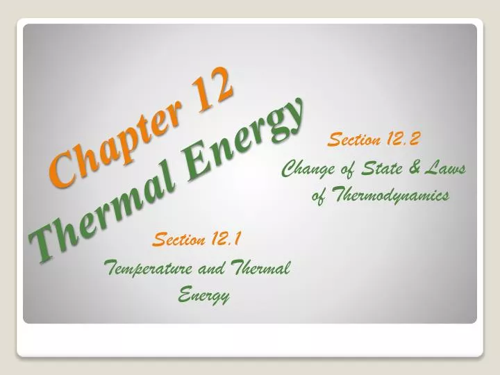 chapter 12 thermal energy