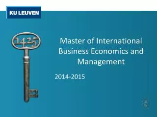 Master of International Business Economics and Management