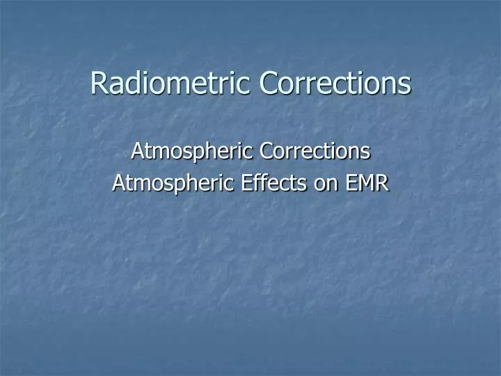 radiometric corrections