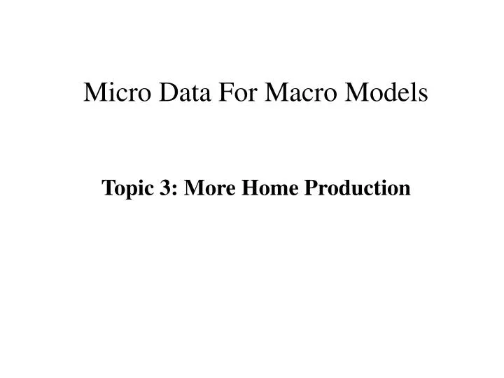 micro data for macro models