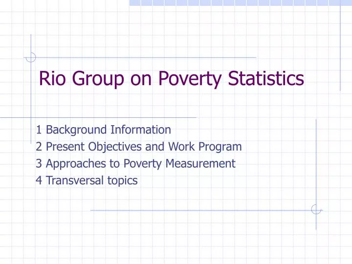 rio group on poverty statistics