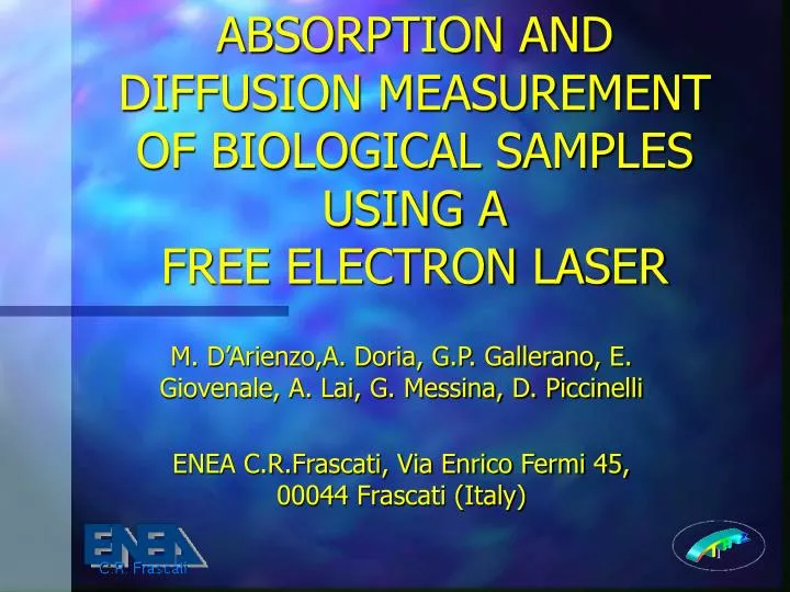 absorption and diffusion measurement of biological samples using a free electron laser