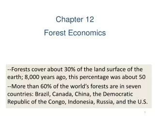 Chapter 12 Forest Economics