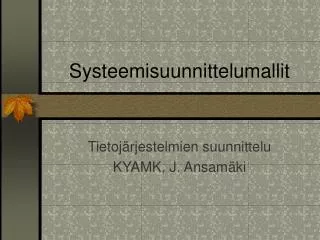 systeemisuunnittelumallit