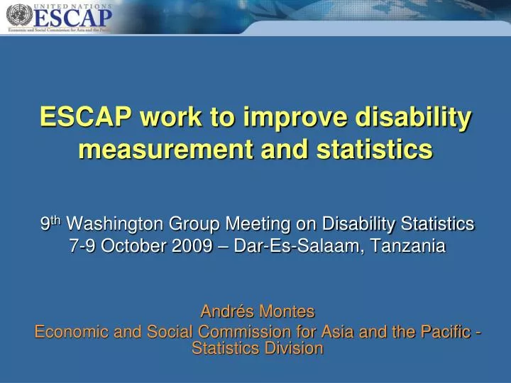 escap work to improve disability measurement and statistics