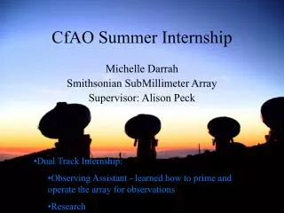 CfAO Summer Internship